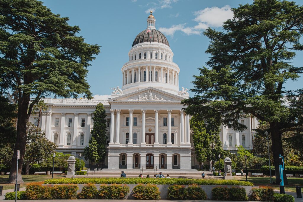 The California State Capitol building in Sacramento.
