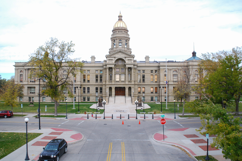 The Wyoming state capitol building in Cheyenne, Wyoming.